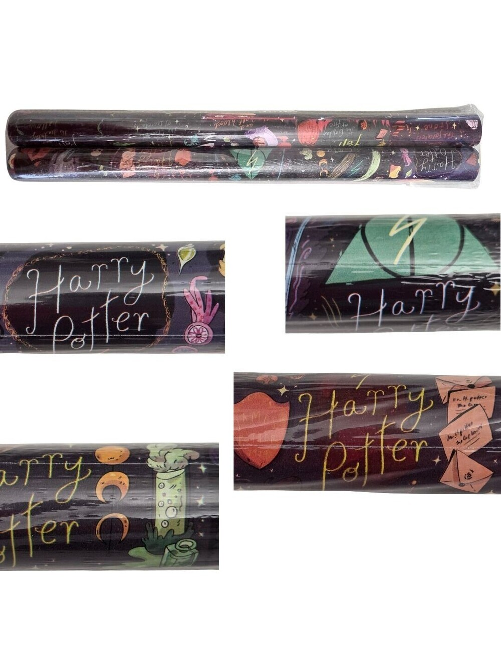 Harry Potter Gift Wrapping Paper 2 Roll Set 17" Each Gift Wrap New Sealed